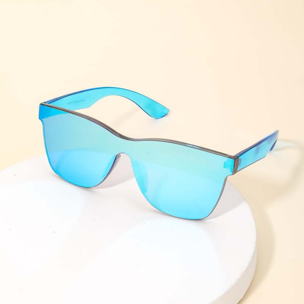 New Mirrored Shield Wayfarer Sunglasses in Blue